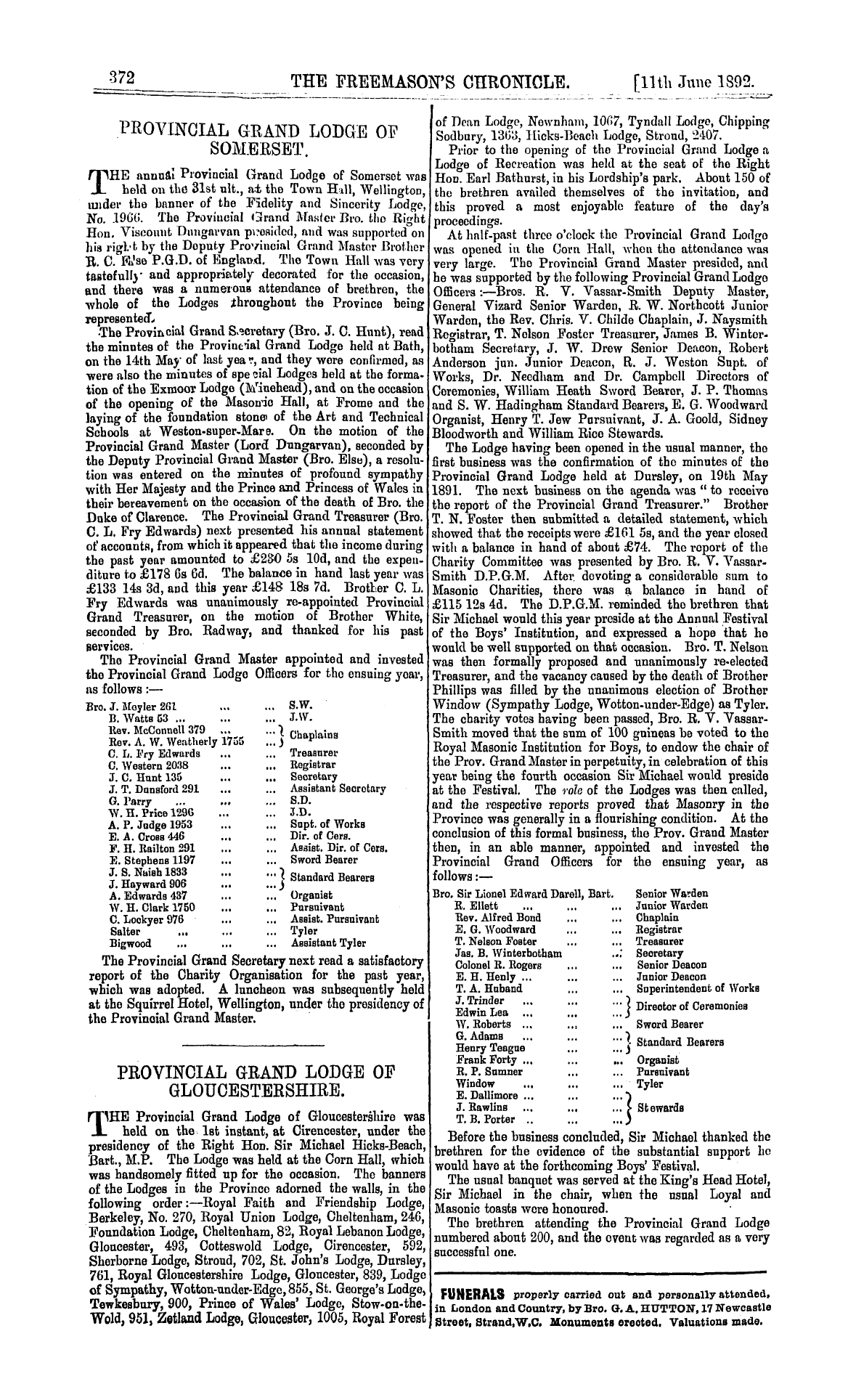 The Freemason's Chronicle: 1892-06-11 - Ad00403