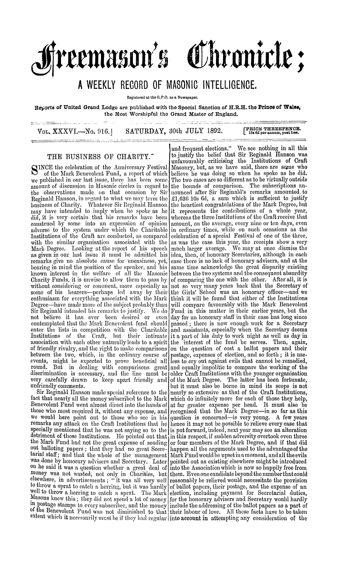 The Freemason's Chronicle