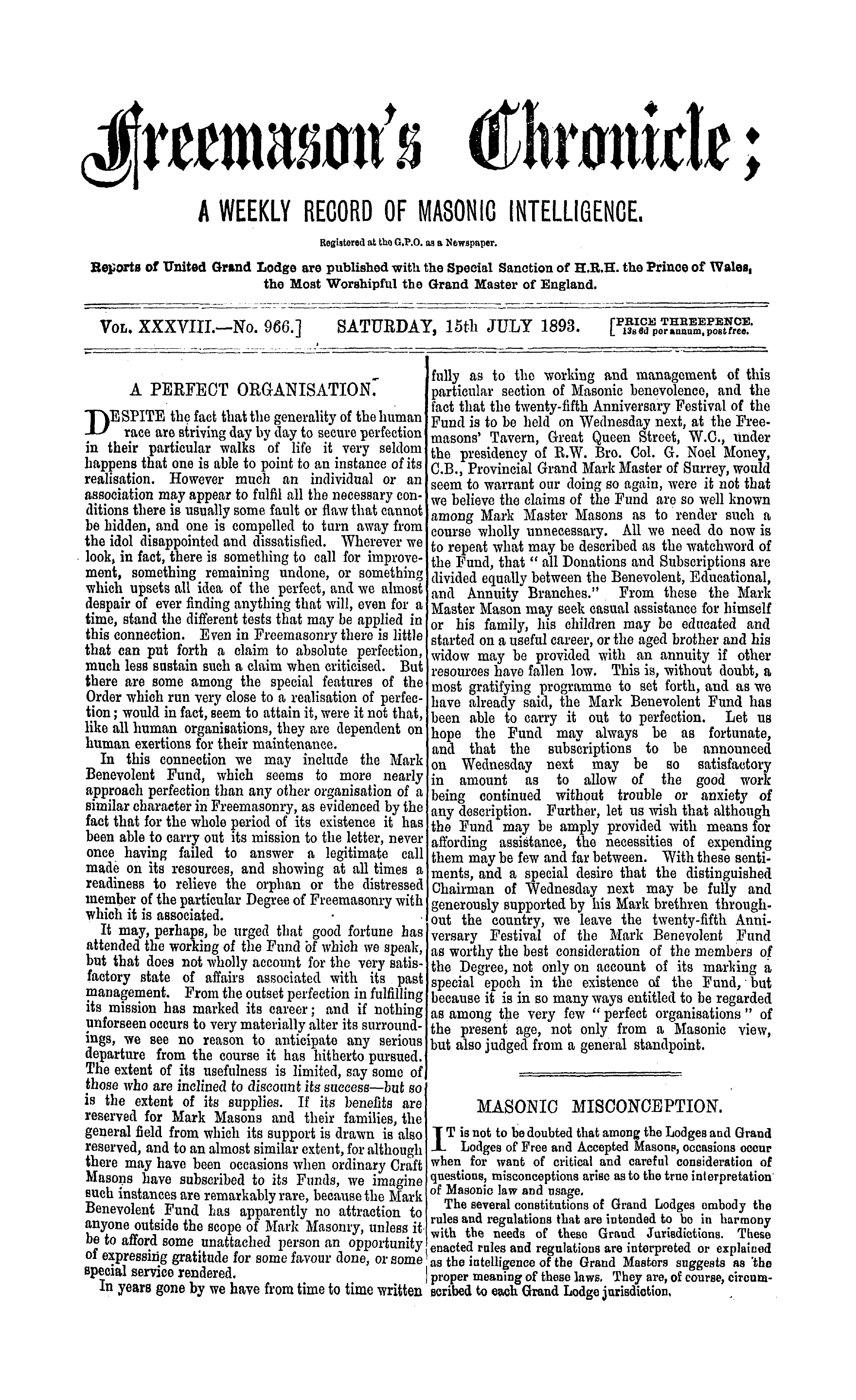 The Freemason's Chronicle