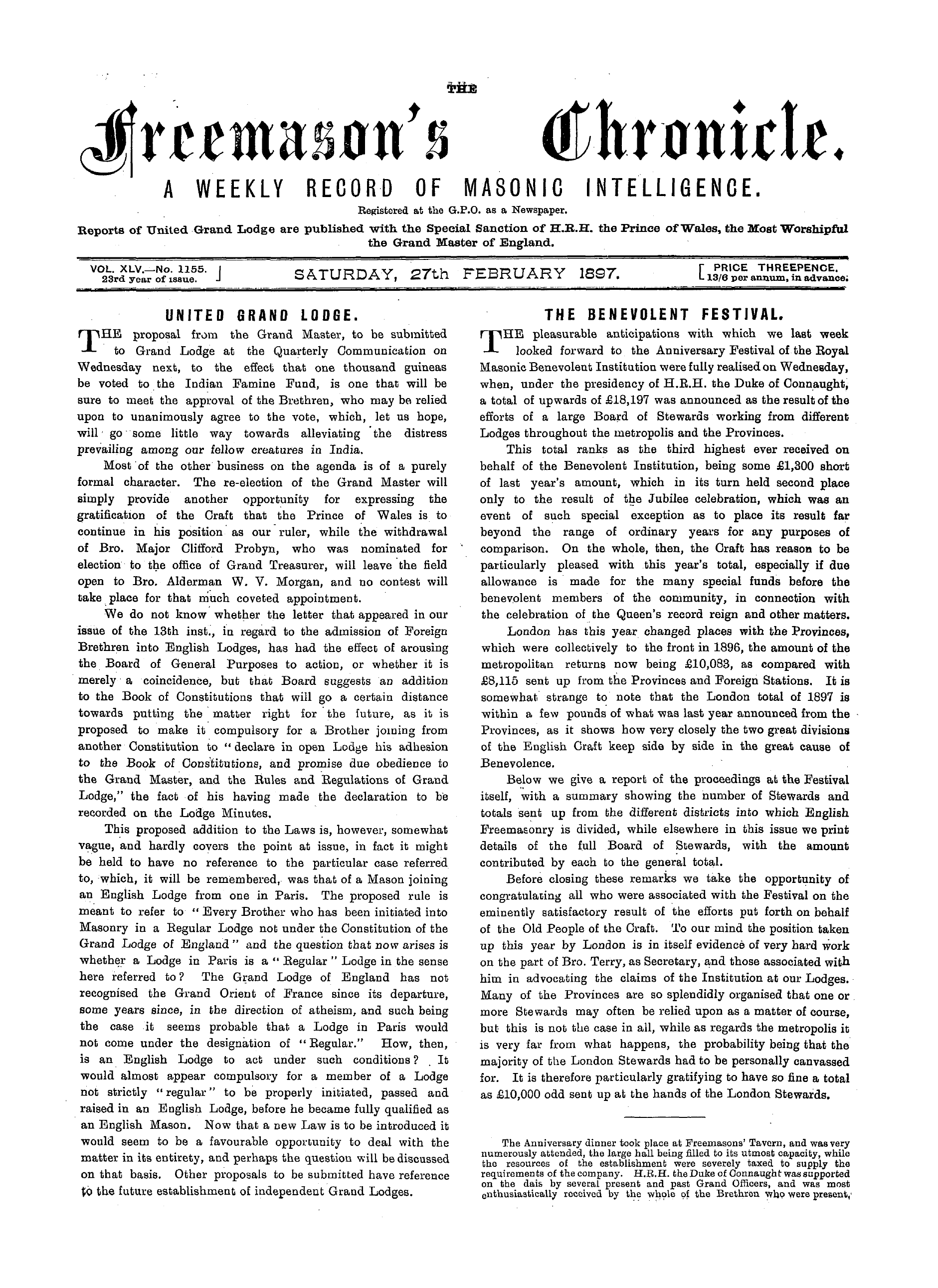 The Freemason's Chronicle