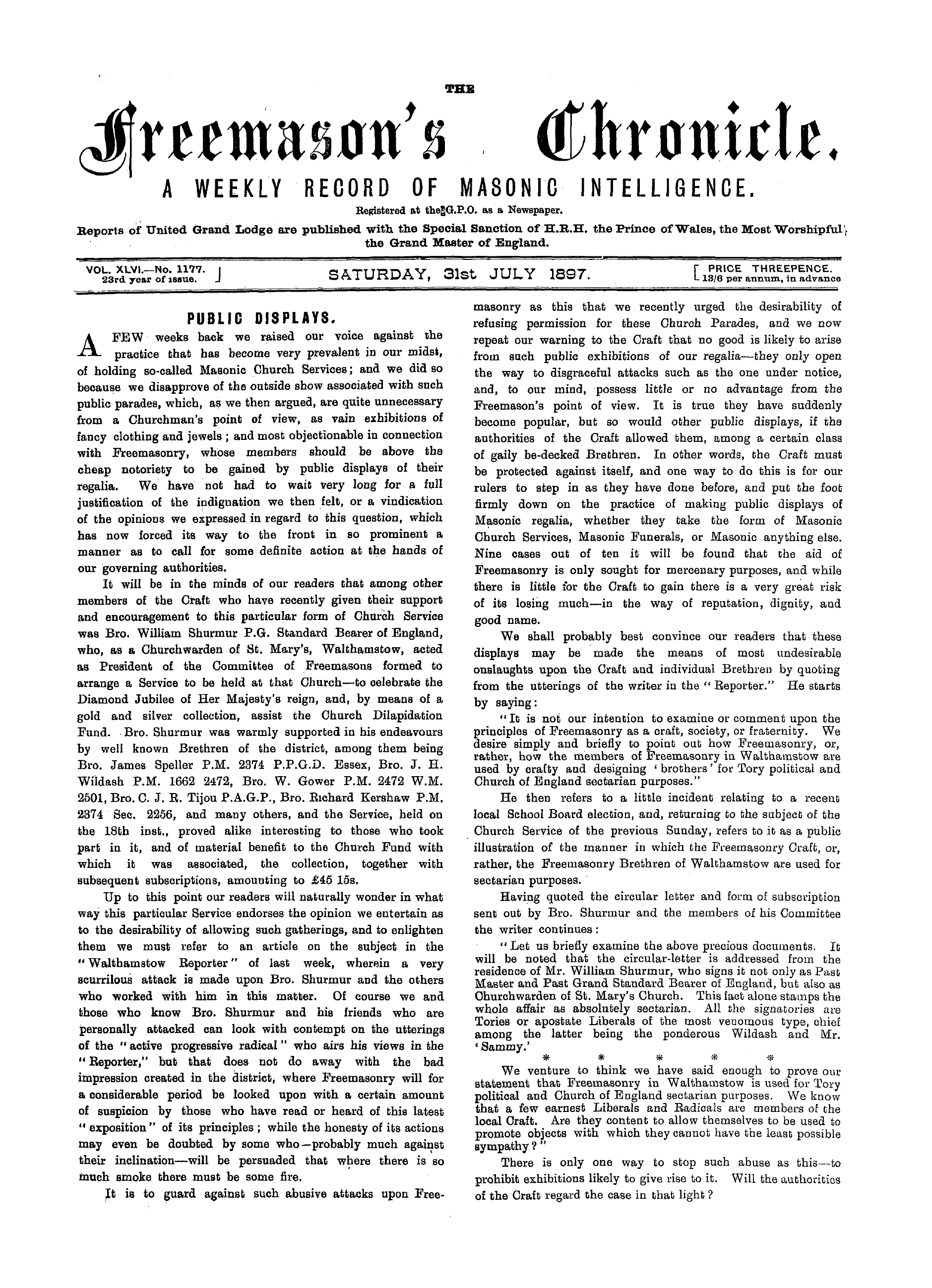 The Freemason's Chronicle