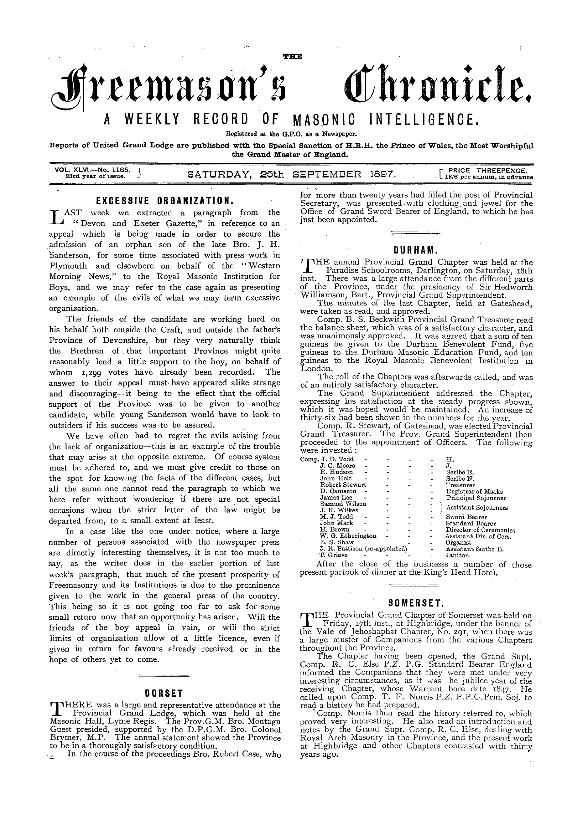 The Freemason's Chronicle