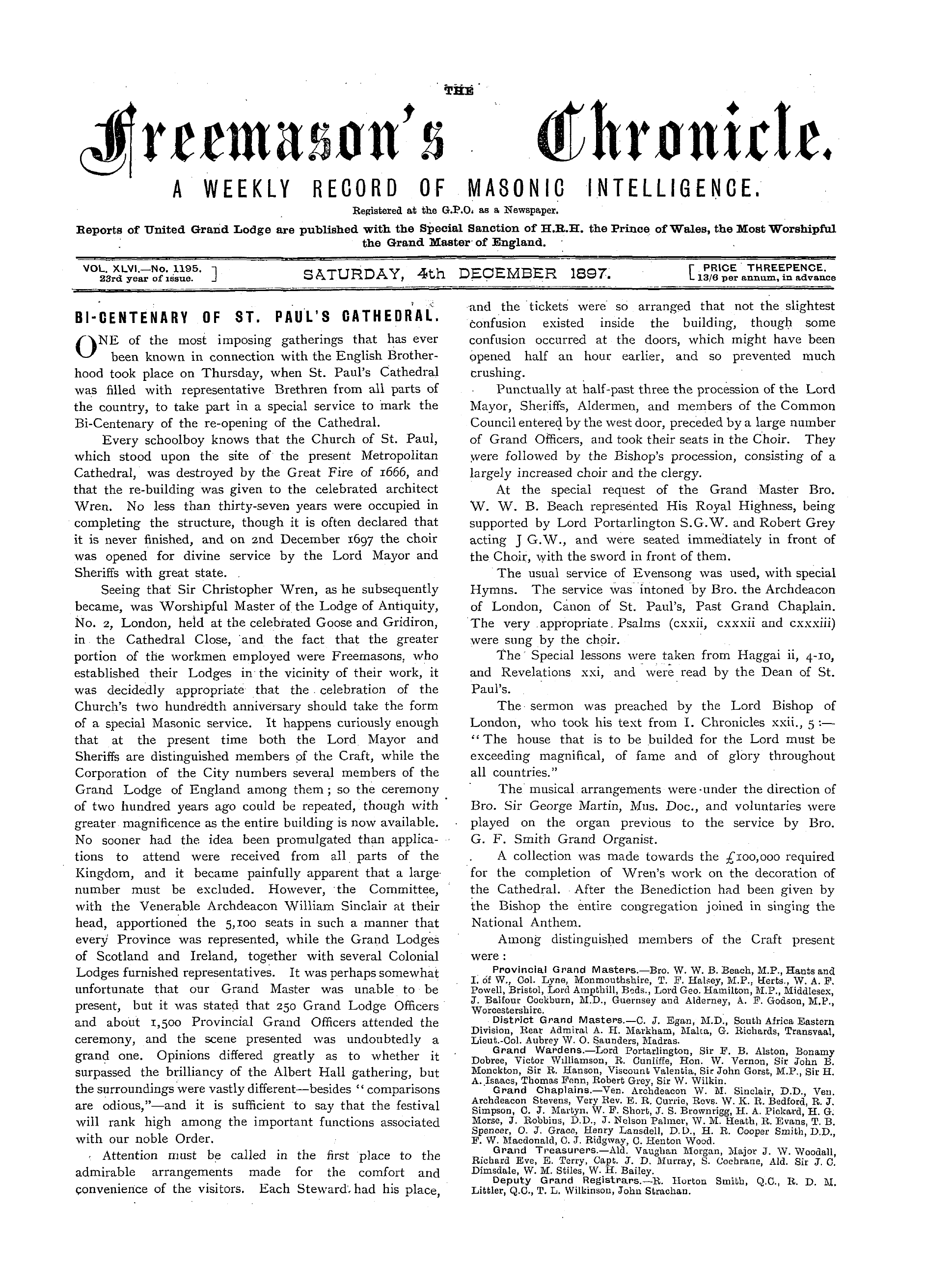 The Freemason's Chronicle