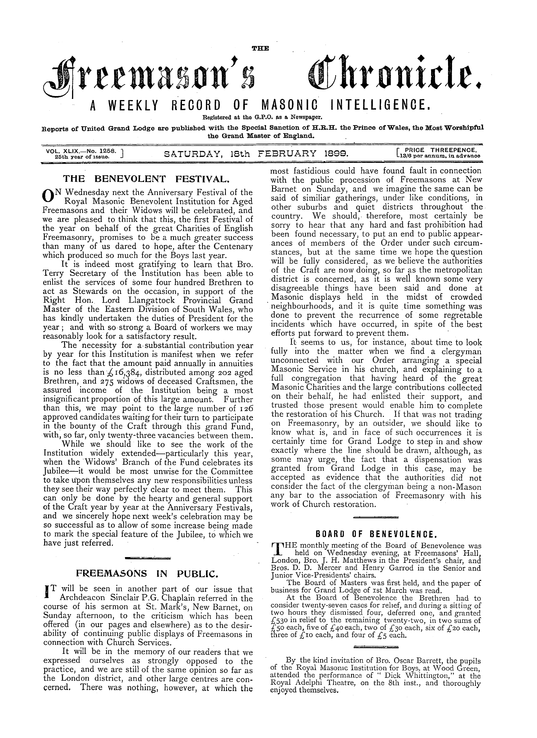 The Freemason's Chronicle