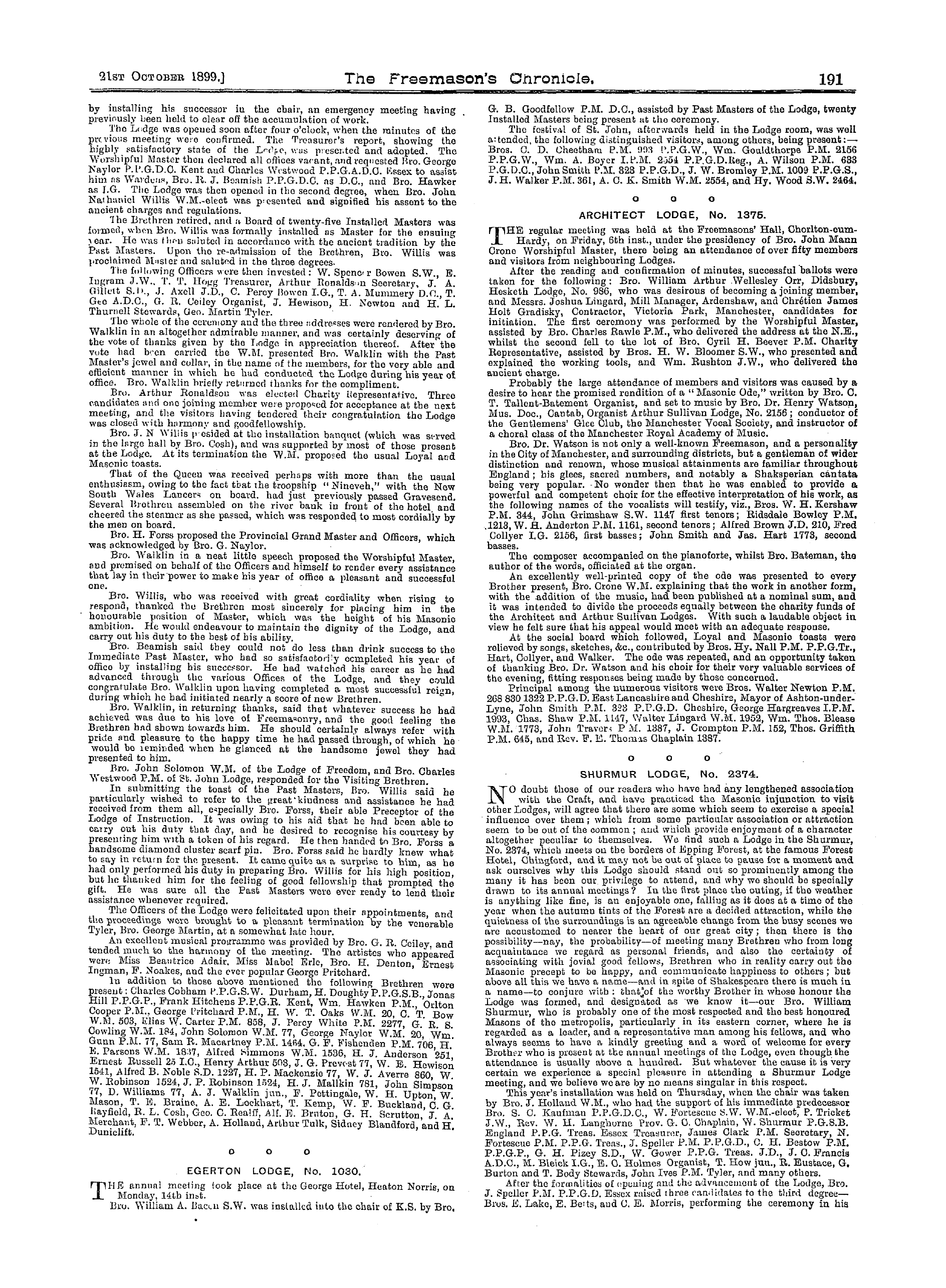 The Freemason's Chronicle: 1899-10-21: 11