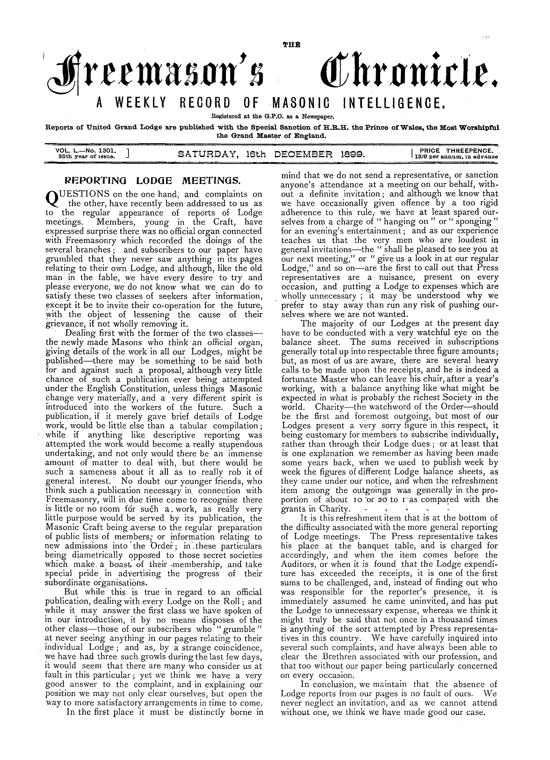 The Freemason's Chronicle