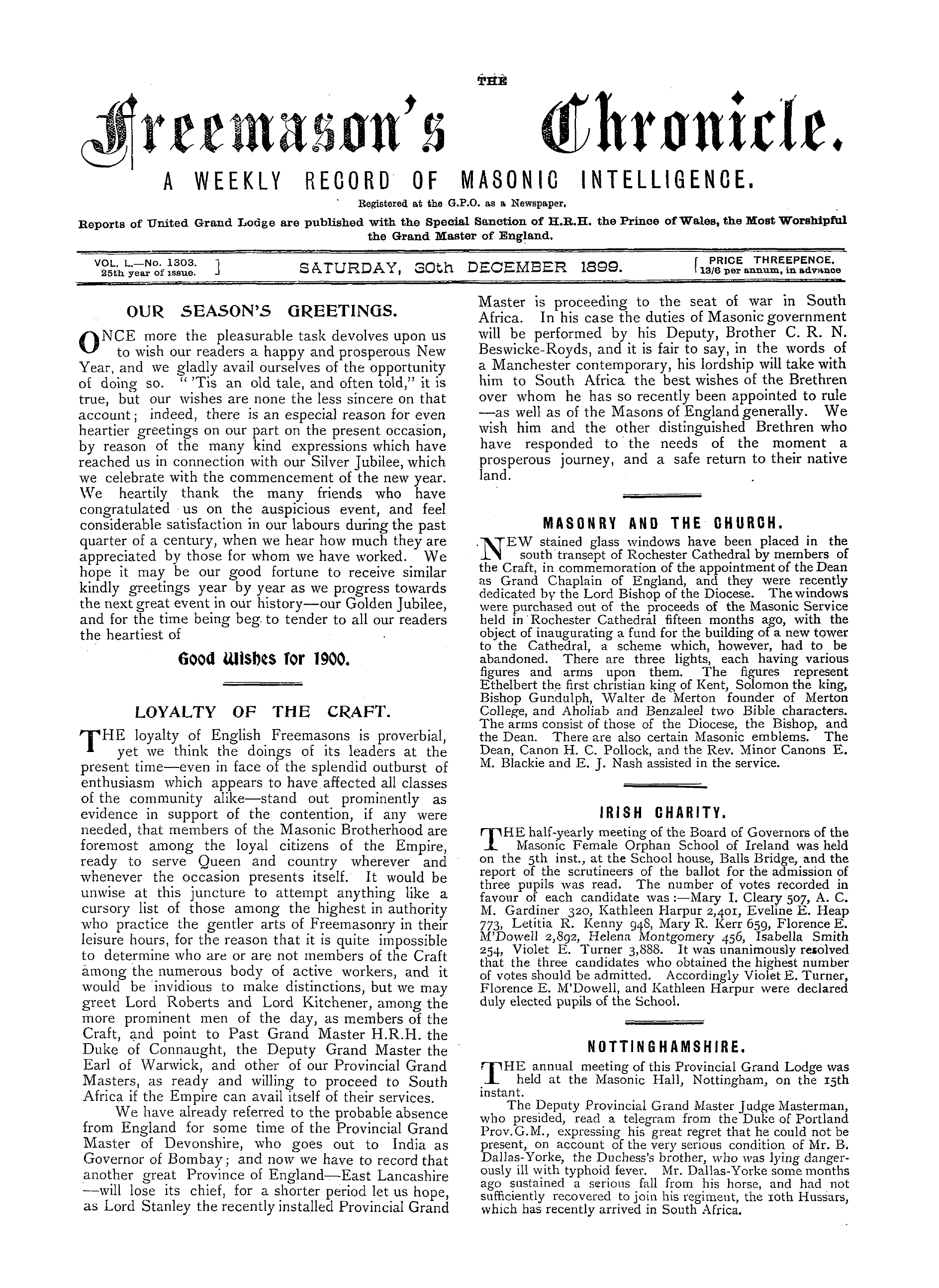The Freemason's Chronicle