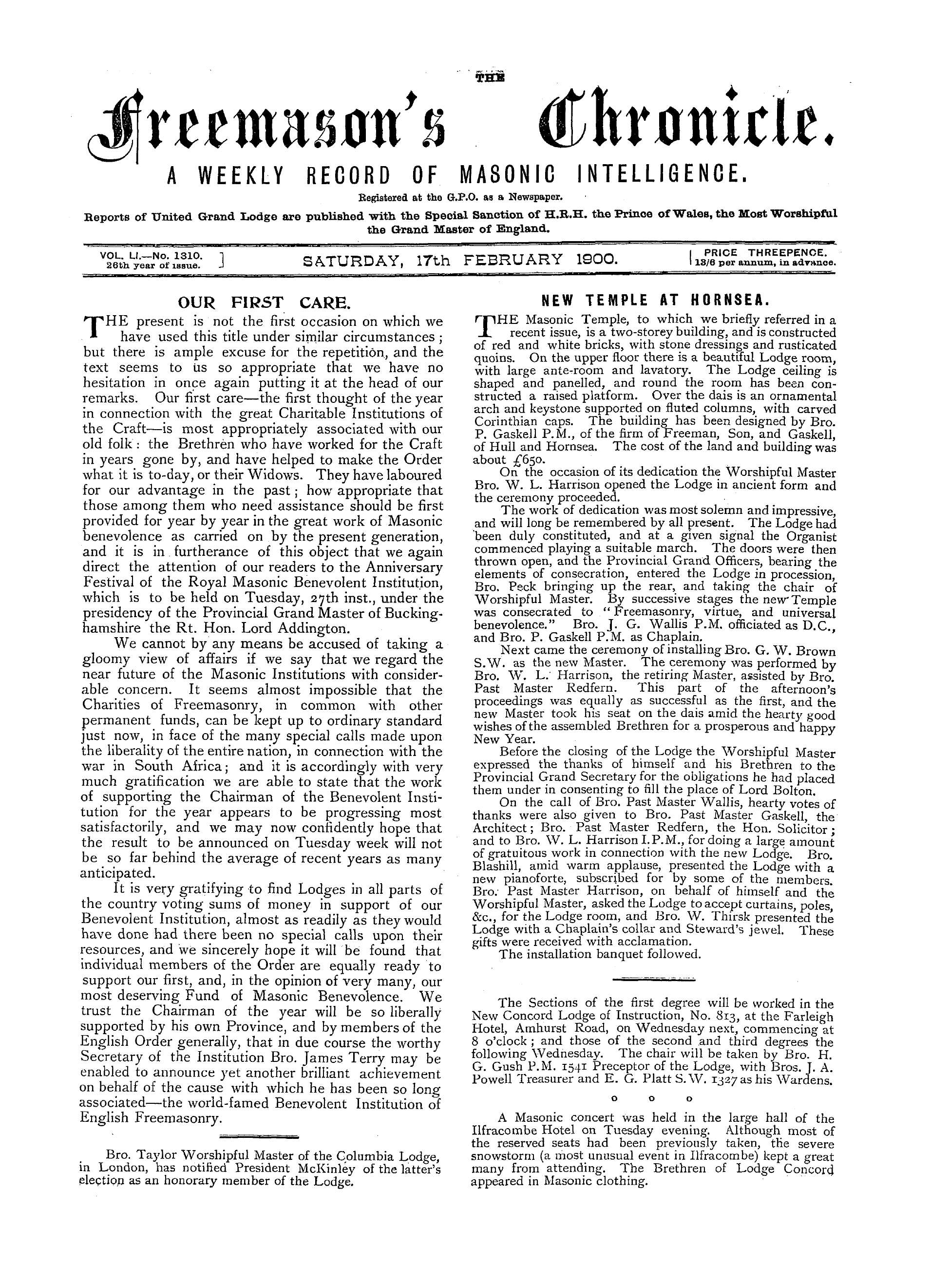The Freemason's Chronicle