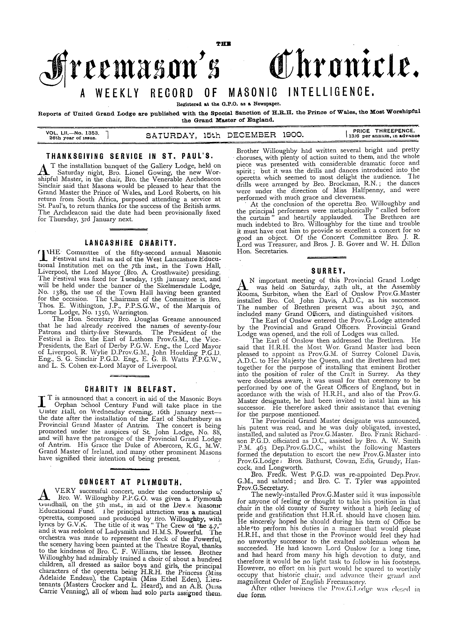 The Freemason's Chronicle