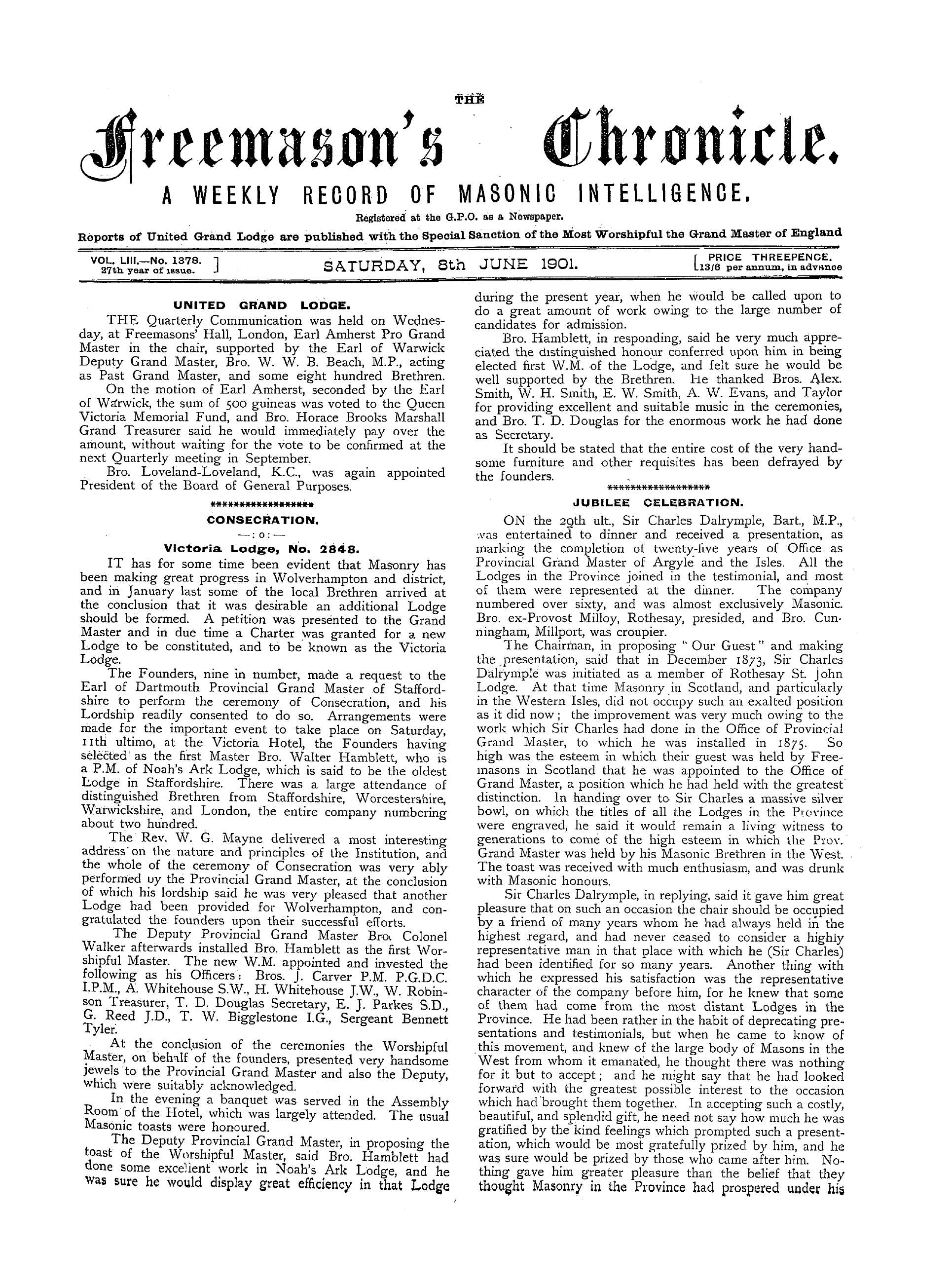 The Freemason's Chronicle