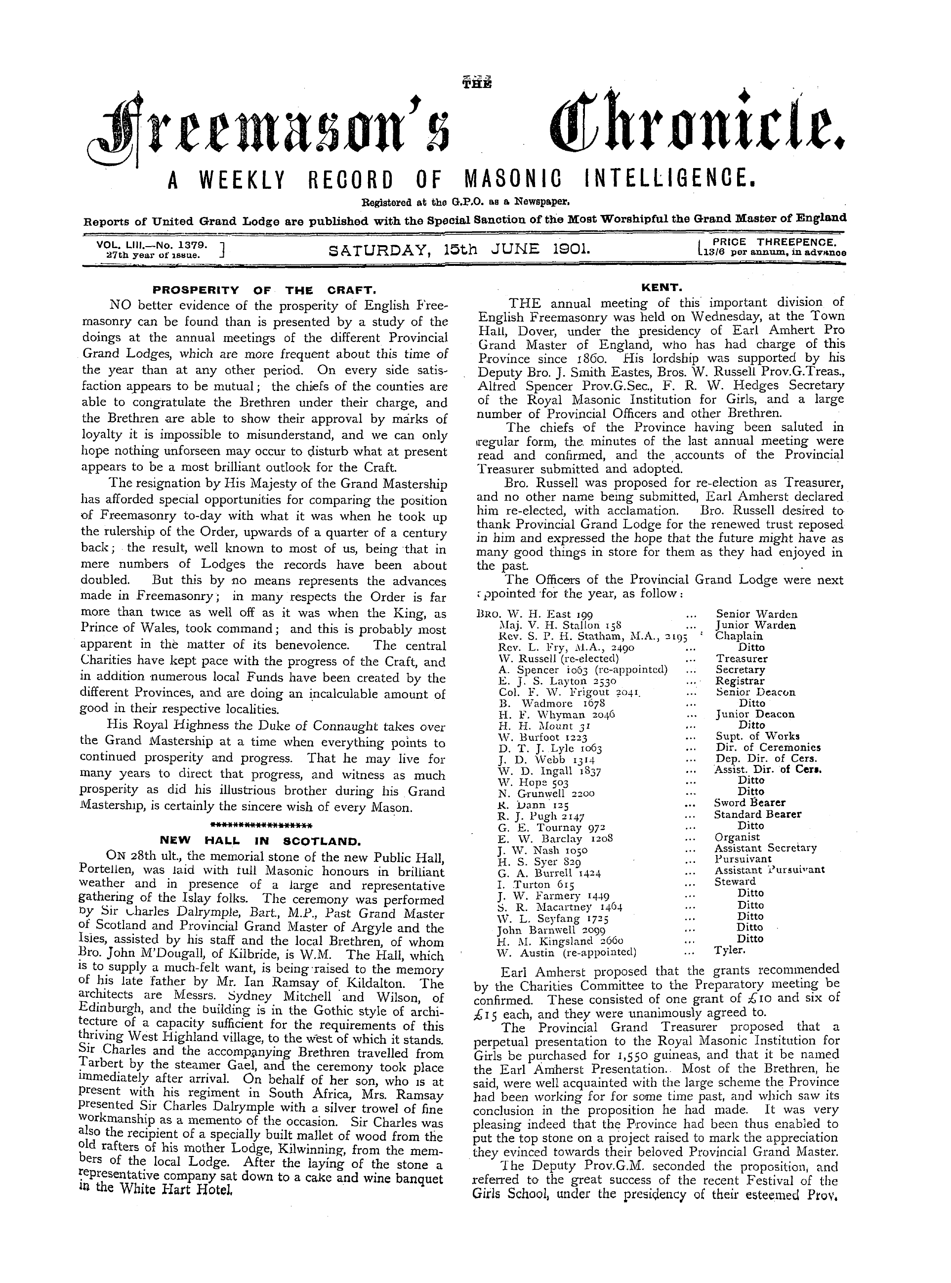 The Freemason's Chronicle