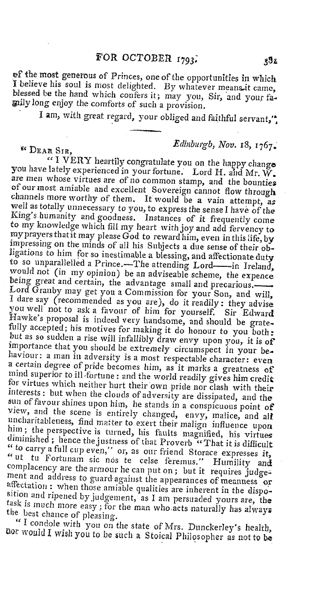 The Freemasons' Magazine: 1793-10-01 - Sketch Of The Life Of Thomas Dunckerley, Esq. P.G.M.