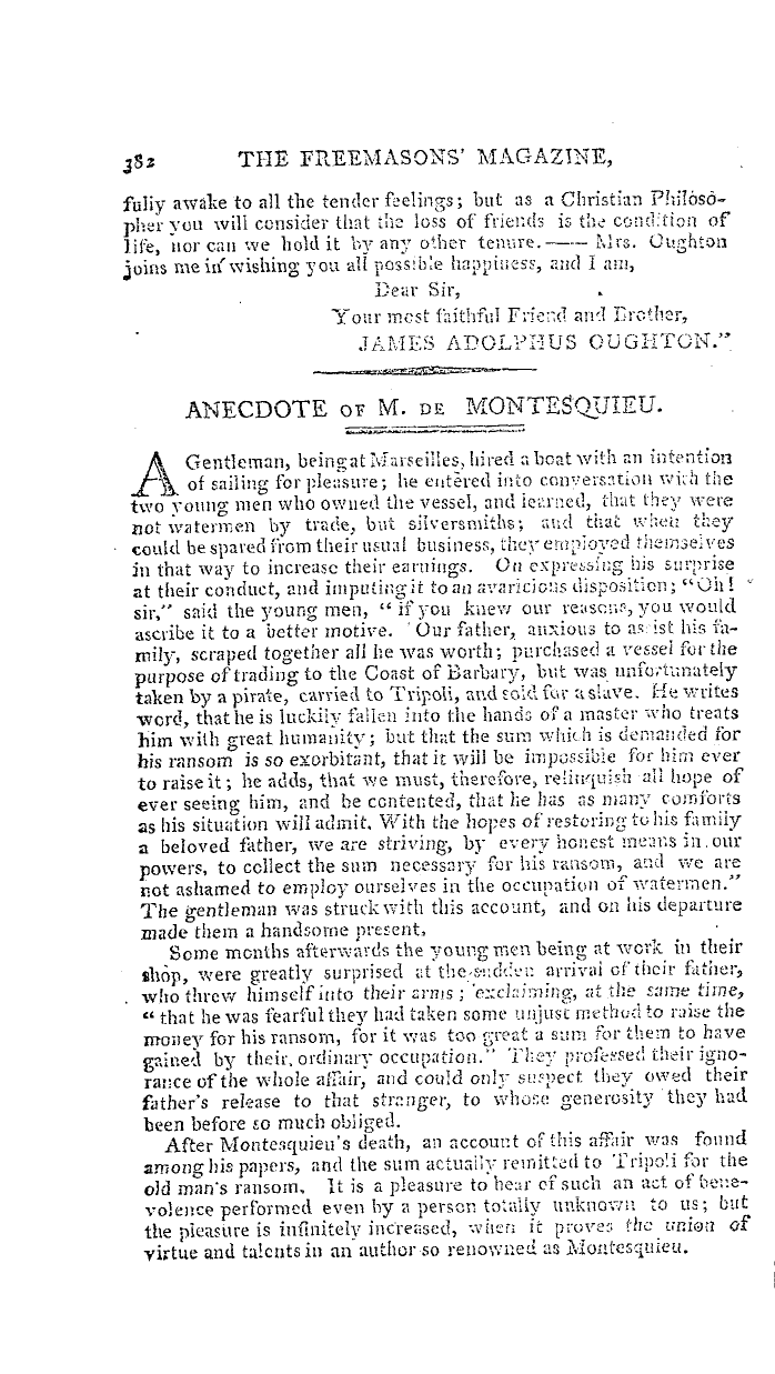 The Freemasons' Magazine: 1793-10-01 - Sketch Of The Life Of Thomas Dunckerley, Esq. P.G.M.