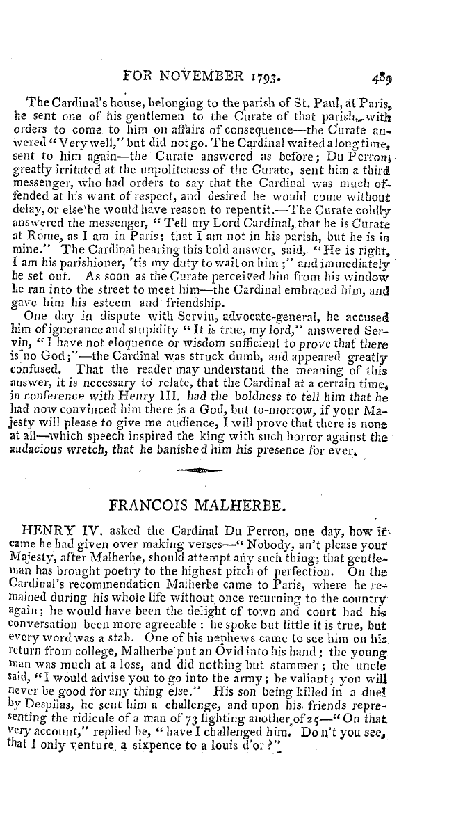 The Freemasons' Magazine: 1793-11-01 - Private Anecdotes Of Illustrious French Characters.