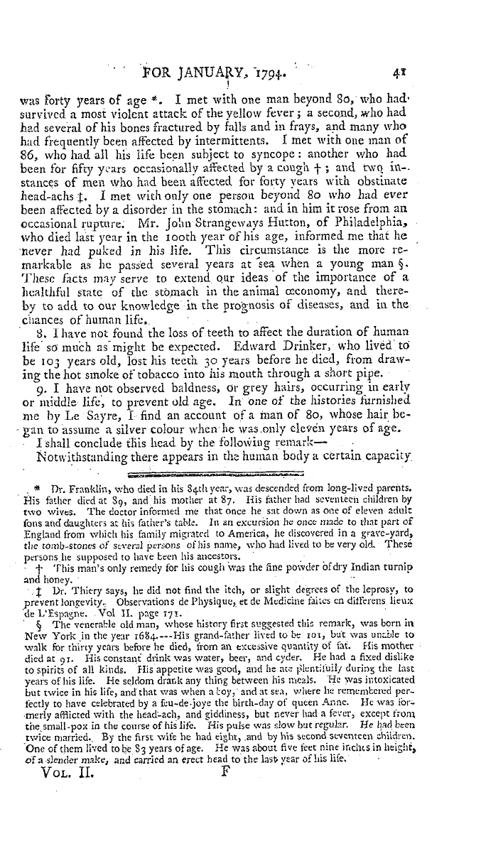 The Freemasons' Magazine: 1794-01-01 - On Longevity.