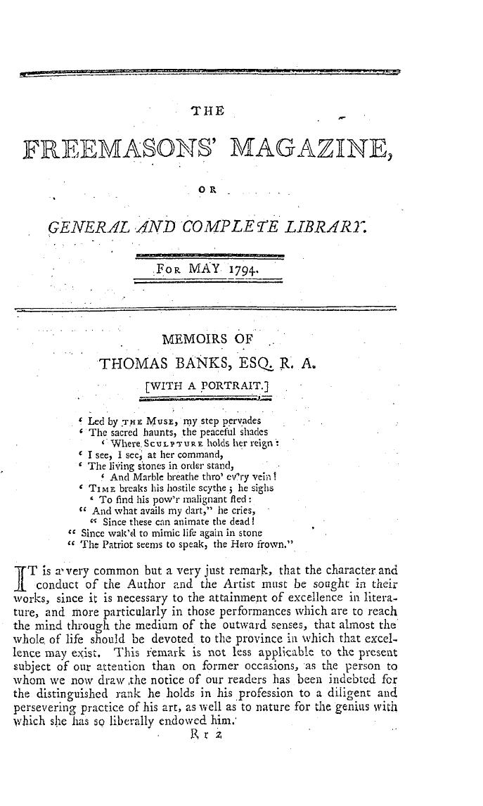 The Freemasons' Magazine: 1794-05-01 - The Freemasons' Magazine, Or General And Complete Library.