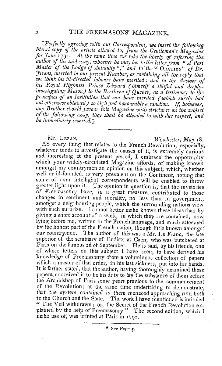 The Freemasons' Magazine: 1794-07-01 - The Freemasons' Magazine, Or General And Complete Library.