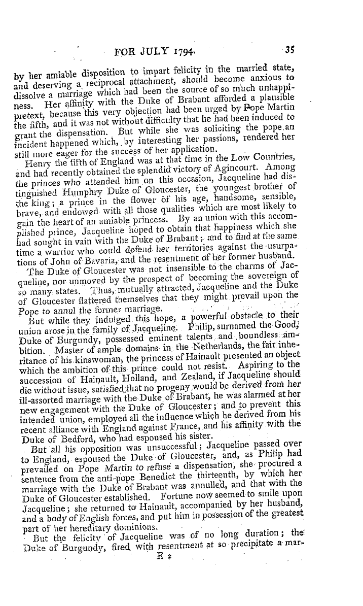 The Freemasons' Magazine: 1794-07-01 - Extraordinary History Of Jacqueline, Countess Of Hainault.