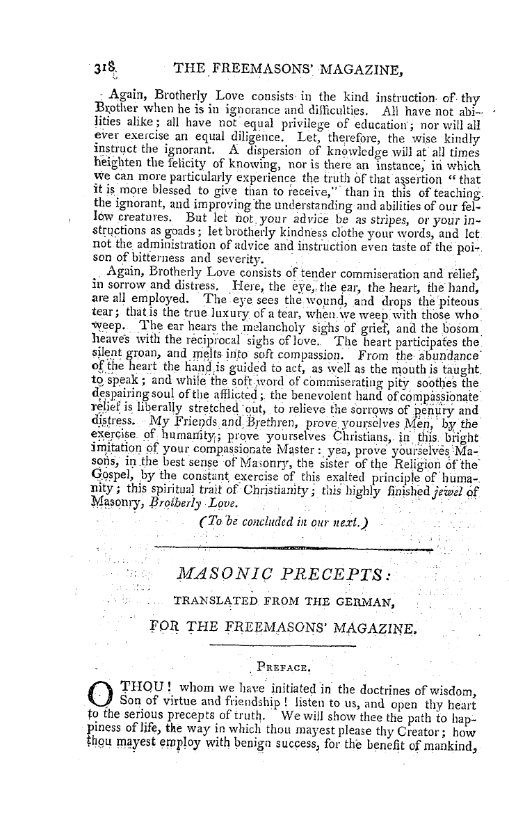 The Freemasons' Magazine: 1794-11-01 - 1st Epistle Of St. Peter, 17th Verse.