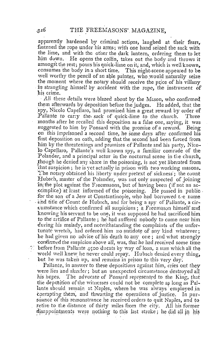 The Freemasons' Magazine: 1794-11-01 - Memoirs Of The Freemasons At Naples.