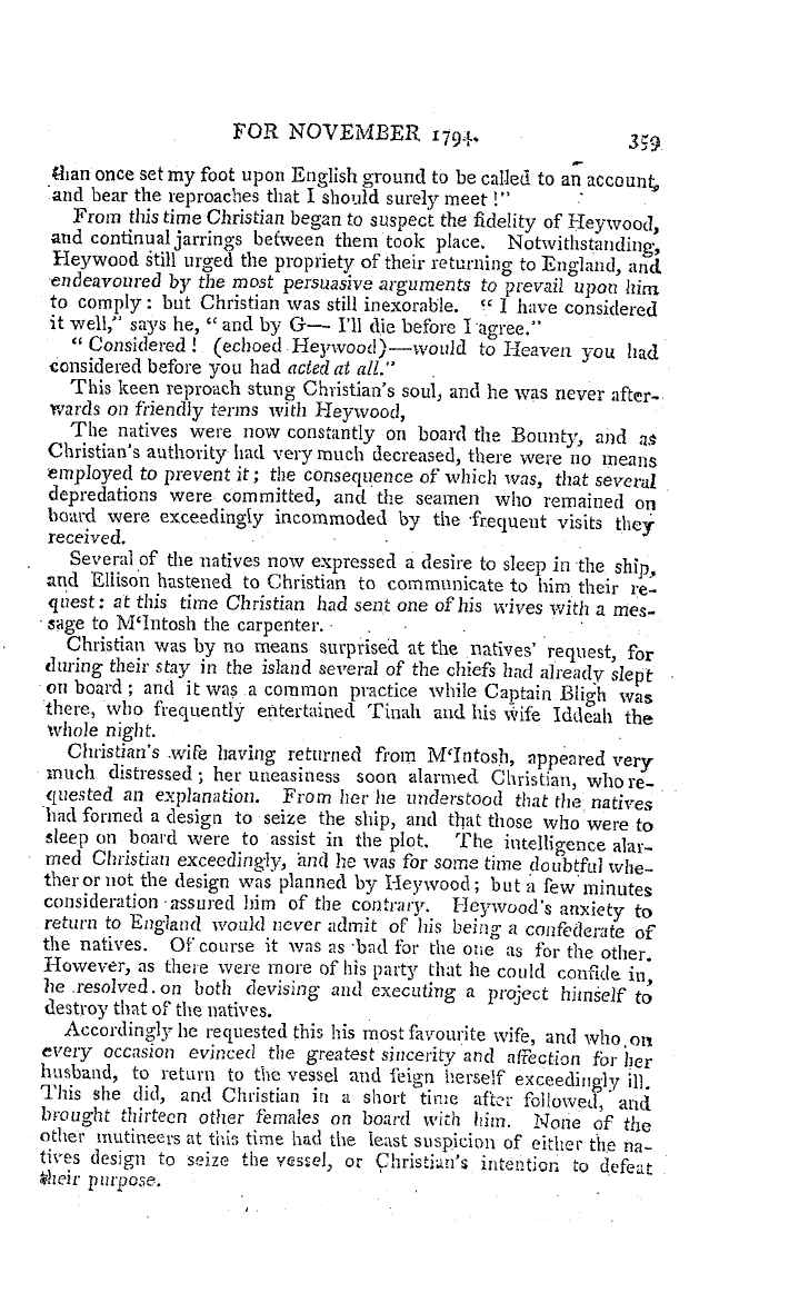 The Freemasons' Magazine: 1794-11-01 - Authentic And Interesting Narrative Of The Adventures Of The Mutineers