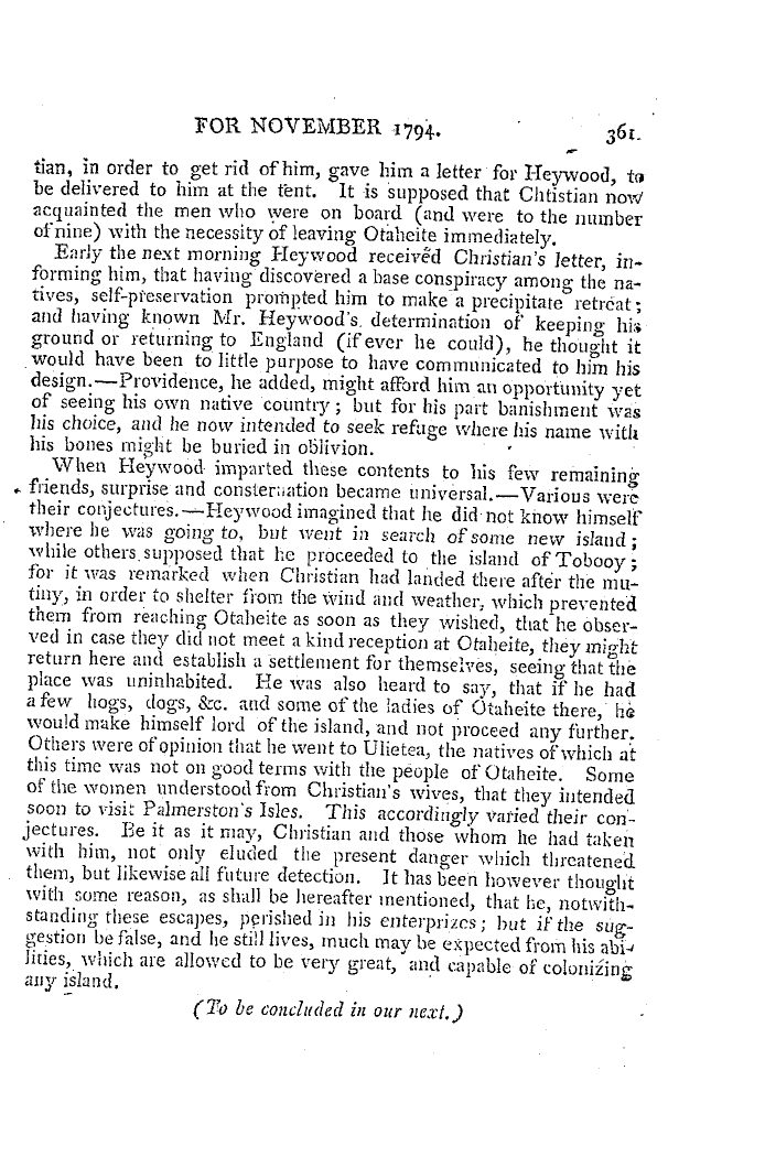 The Freemasons' Magazine: 1794-11-01 - Authentic And Interesting Narrative Of The Adventures Of The Mutineers