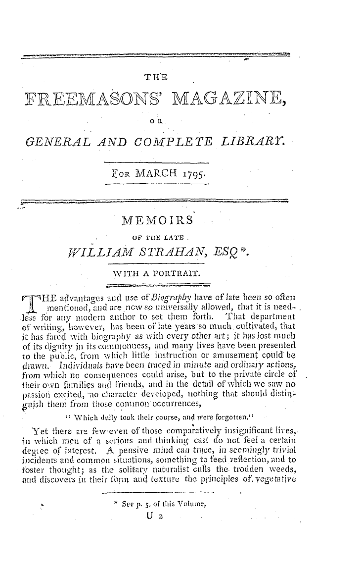 The Freemasons' Magazine: 1795-03-01 - The Freemasons' Magazine, Or General And Complete Library.