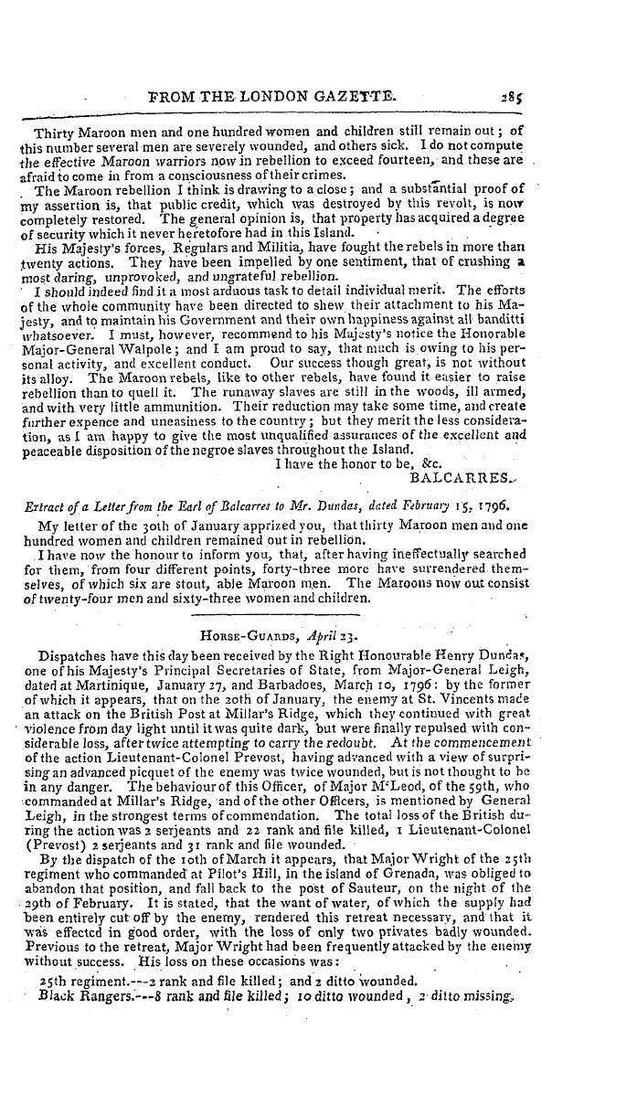 The Freemasons' Magazine: 1796-04-01 - From The London Gazettes.