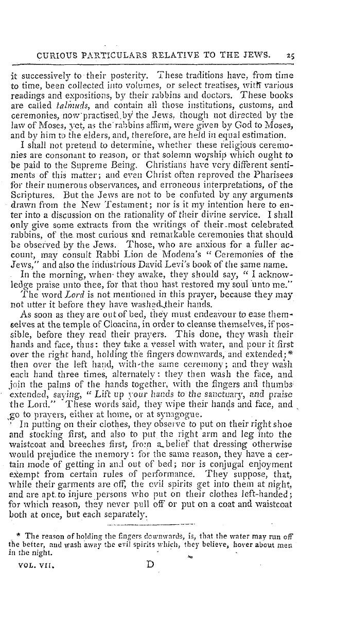 The Freemasons' Magazine: 1796-07-01 - Curious Particulars Relative To The Jews.