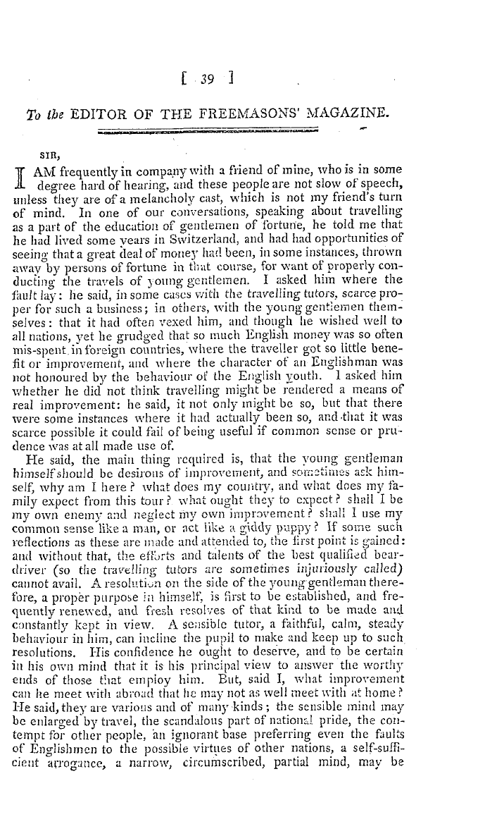 The Freemasons' Magazine: 1796-07-01 - To The Editor Of The Freemasons' Magazine.