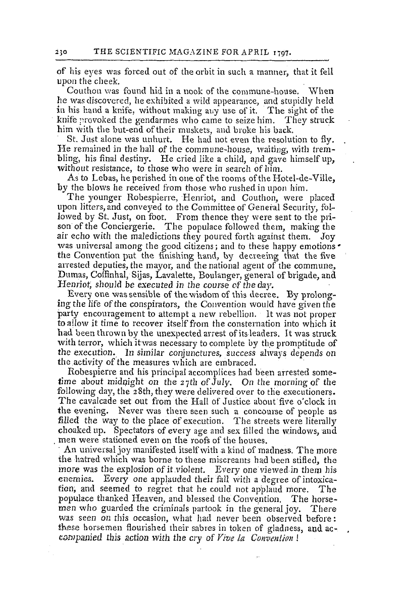 The Freemasons' Magazine: 1797-04-01 - Authentic Particulars Relative To The Death Of Robespierre.