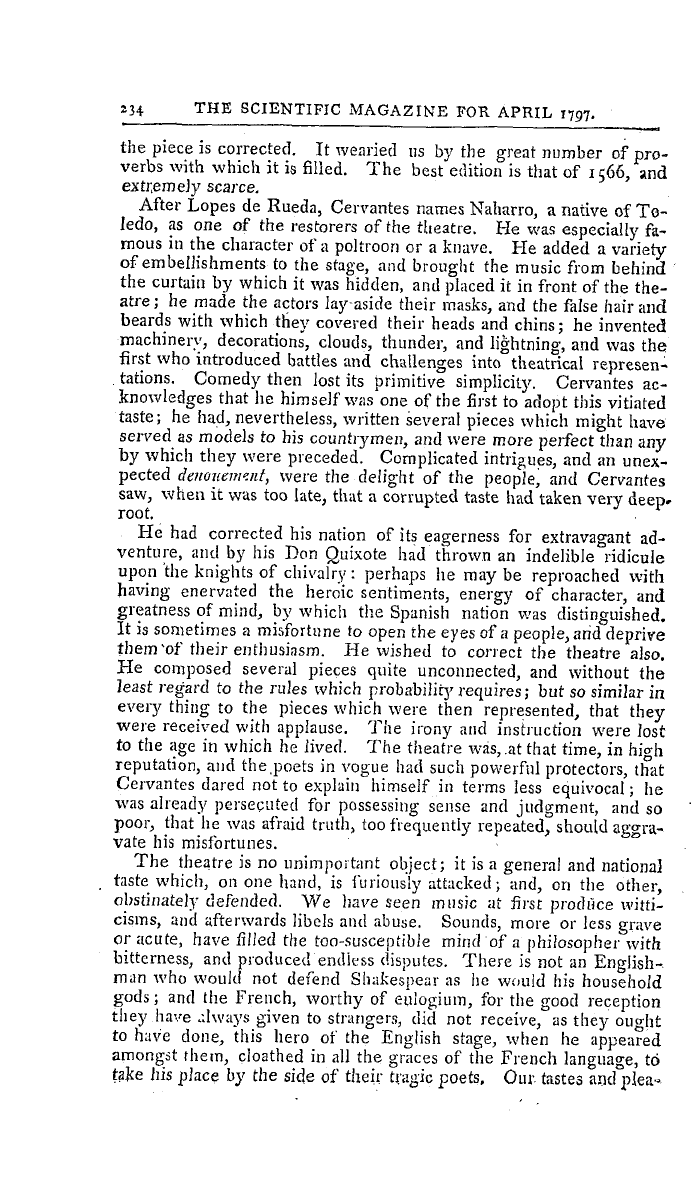 The Freemasons' Magazine: 1797-04-01 - Present State Of The Spanish Theatre.