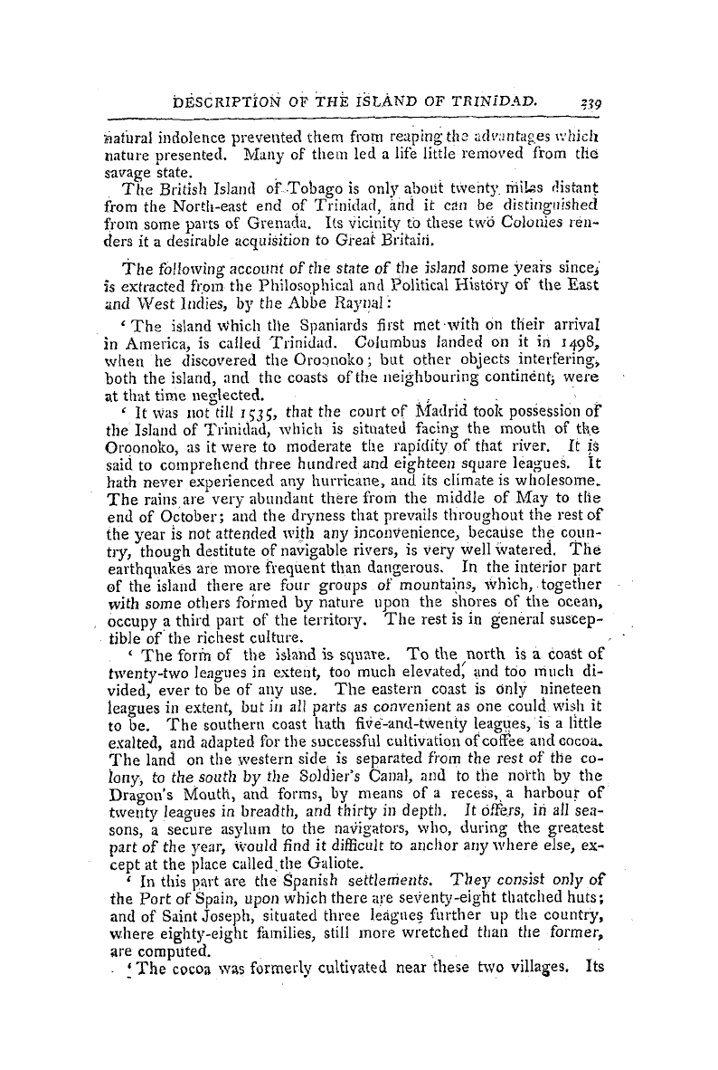 The Freemasons' Magazine: 1797-04-01 - Description Of The Island Of Trinidad,