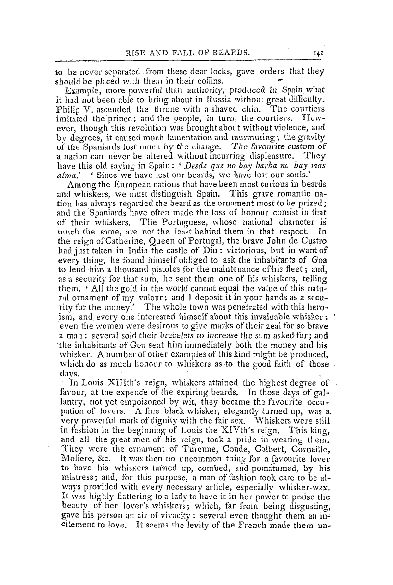 The Freemasons' Magazine: 1797-04-01 - Rise And Fall Of Beards.