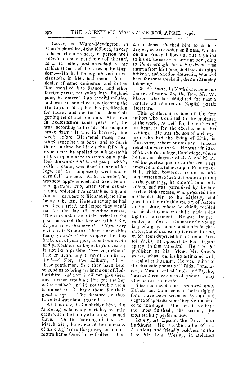 The Freemasons' Magazine: 1797-04-01 - Obituary.