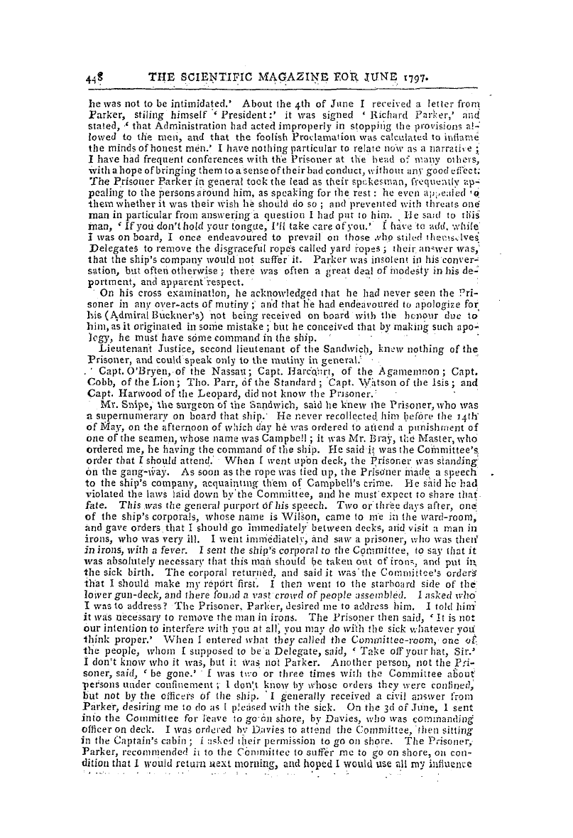 The Freemasons' Magazine: 1797-06-01 - The Trial Of Richard Parker, The Mutineer, By Court Martial.