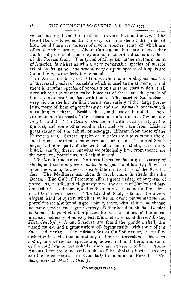 The Freemasons' Magazine: 1797-07-01 - A Brief System Of Conchology.