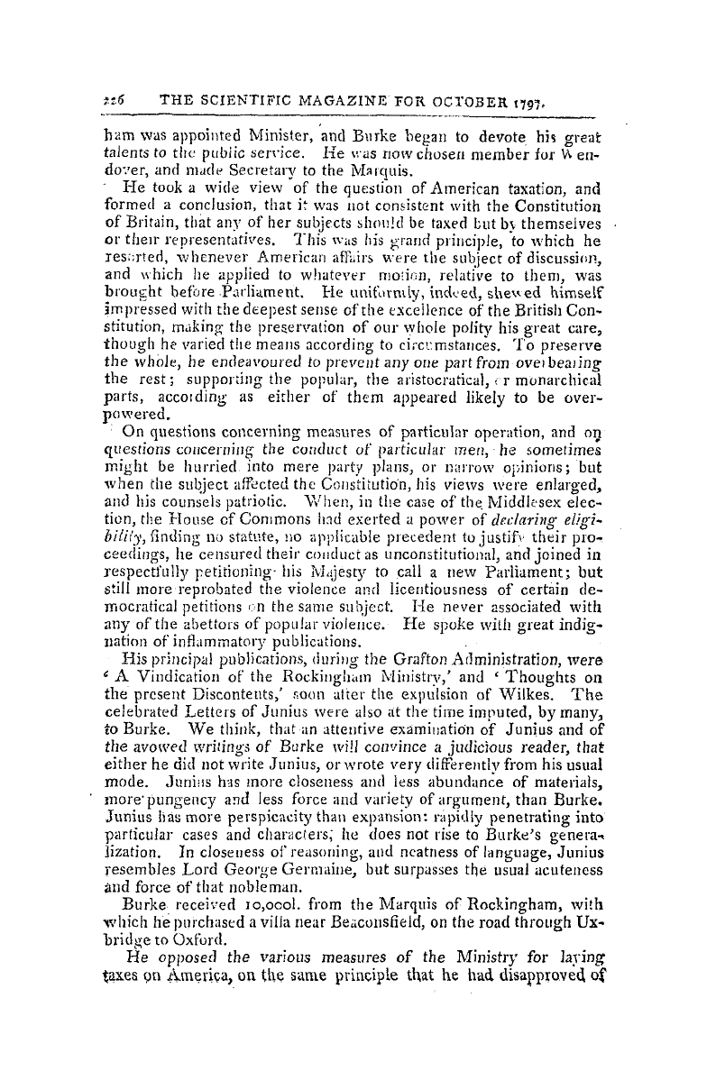 The Freemasons' Magazine: 1797-10-01 - A Review Of The Life And Writings Of The Right Honourable Edmund Burke.