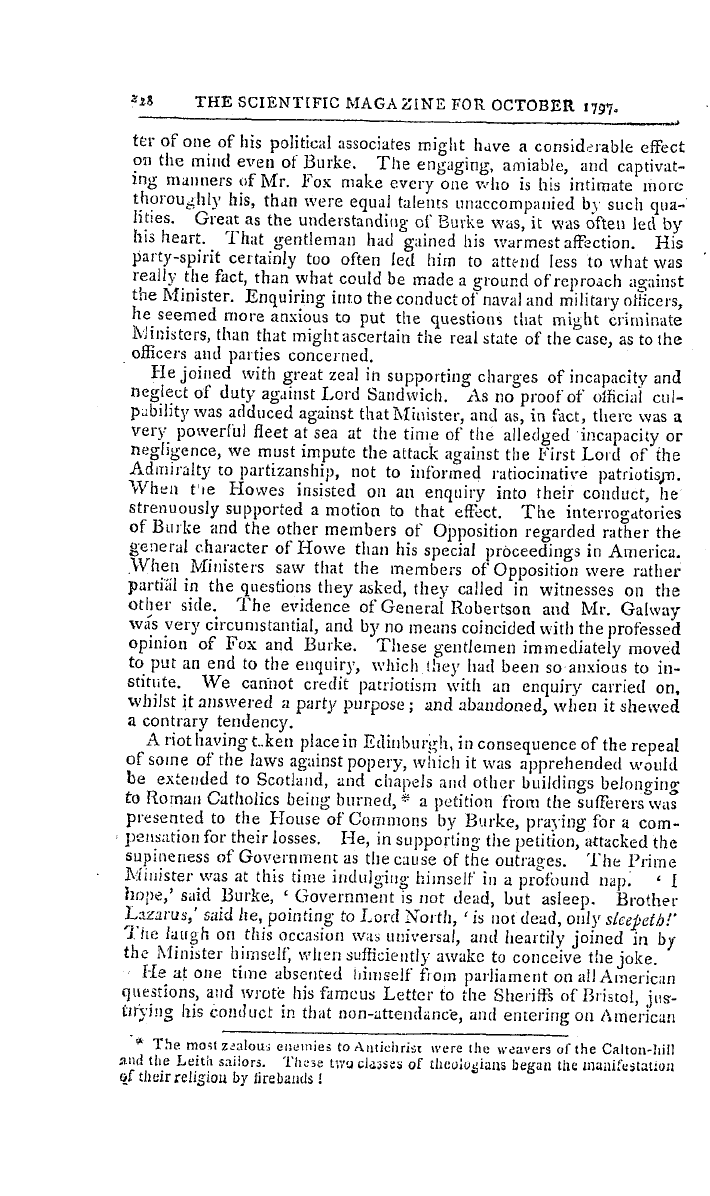 The Freemasons' Magazine: 1797-10-01 - A Review Of The Life And Writings Of The Right Honourable Edmund Burke.