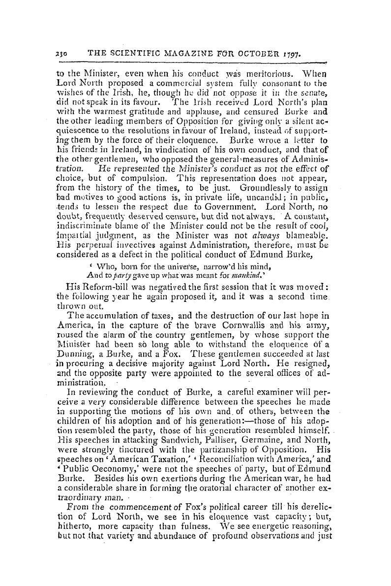 The Freemasons' Magazine: 1797-10-01 - A Review Of The Life And Writings Of The Right Honourable Edmund Burke.