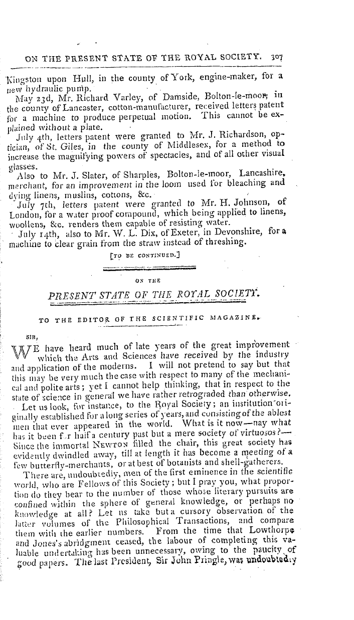 The Freemasons' Magazine: 1797-11-01 - History Of The Sciences For 1797.