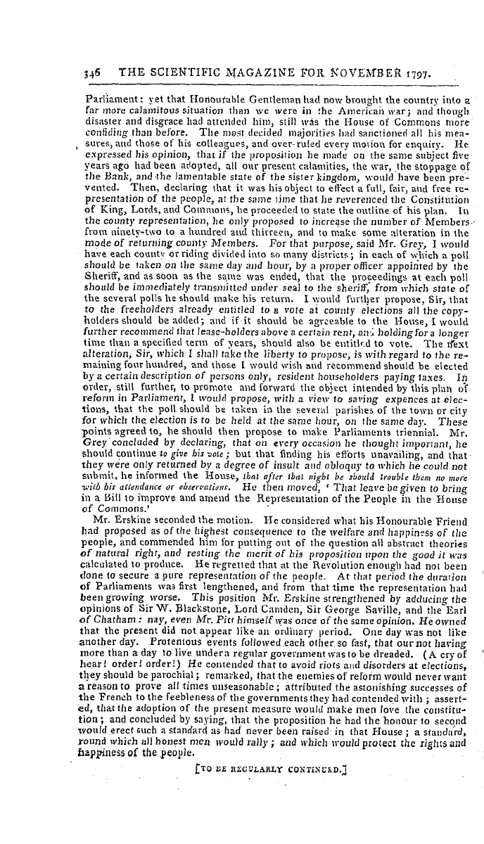 The Freemasons' Magazine: 1797-11-01 - House Of Commons.