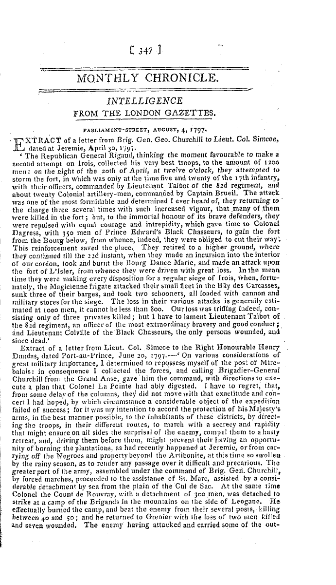 The Freemasons' Magazine: 1797-11-01 - Monthly Chronicle.