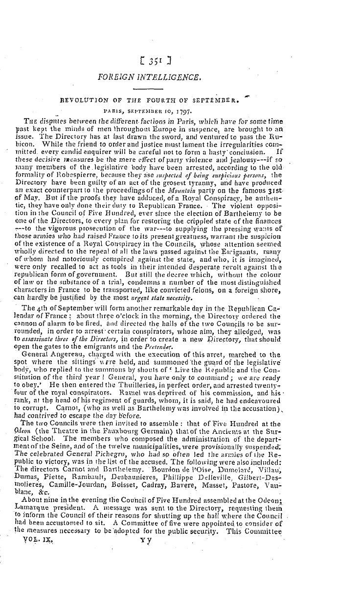 The Freemasons' Magazine: 1797-11-01 - Monthly Chronicle.