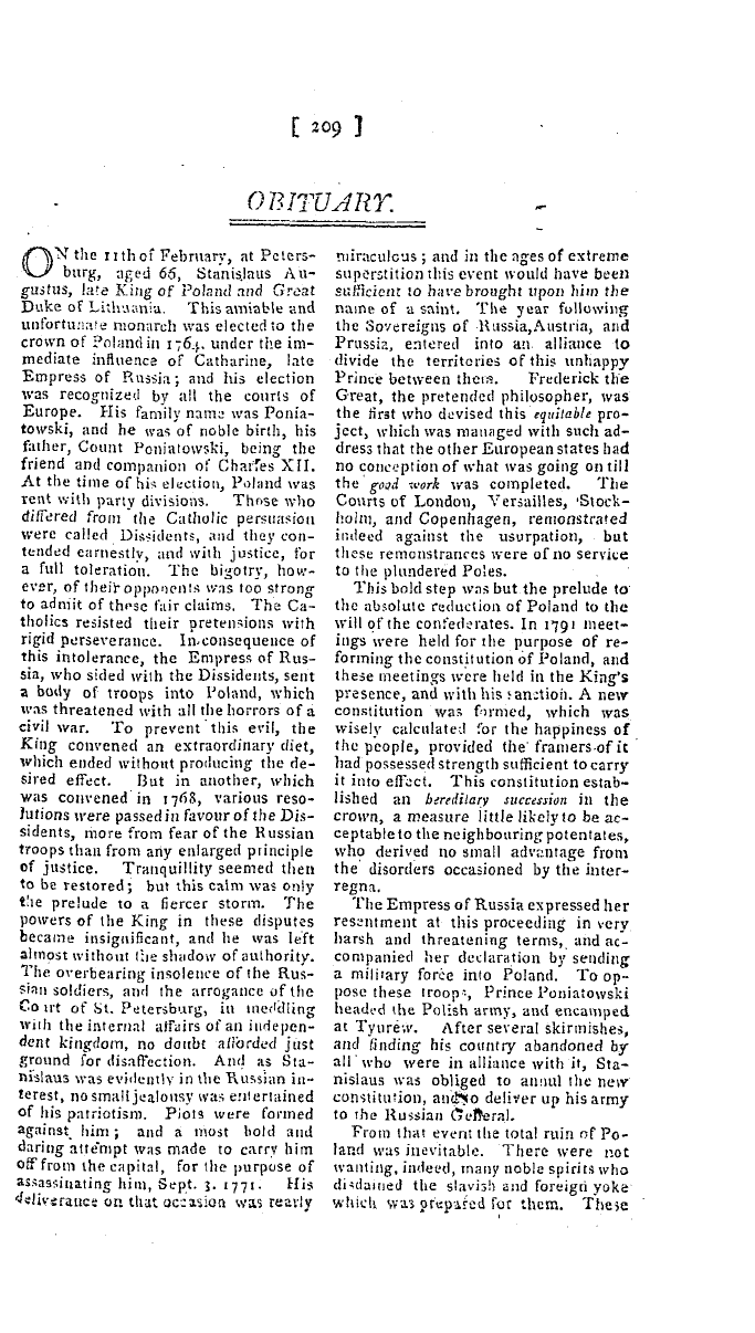 The Freemasons' Magazine: 1798-03-01 - Obituary.