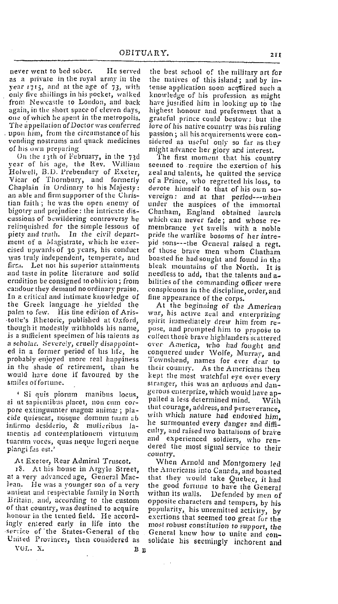 The Freemasons' Magazine: 1798-03-01 - Obituary.