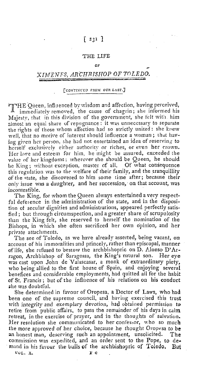 The Freemasons' Magazine: 1798-04-01 - The Life Of Ximenfs, Archbishop Of Toledo.