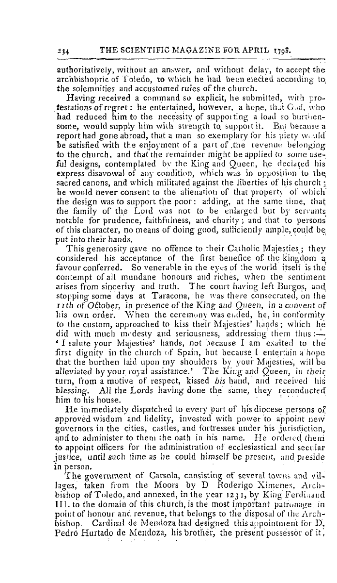 The Freemasons' Magazine: 1798-04-01 - The Life Of Ximenfs, Archbishop Of Toledo.