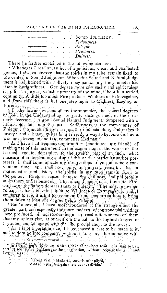 The Freemasons' Magazine: 1798-09-01 - Curious Account Of The Dump Philosopher.