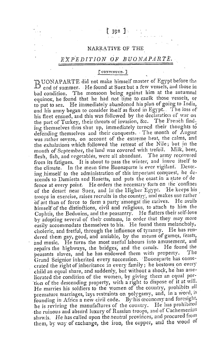 The Freemasons' Magazine: 1798-12-01 - Narrative Of The Expedition Of Buonaparte.